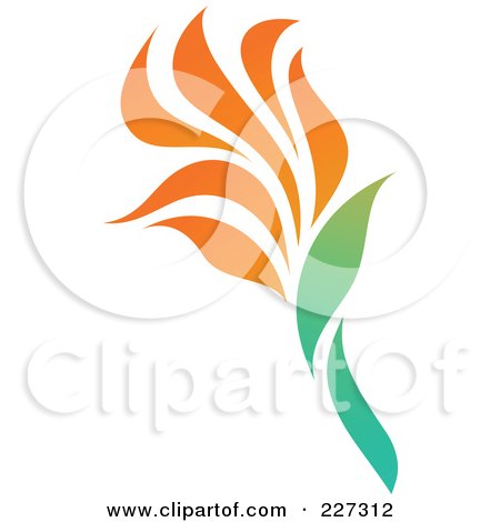 Royalty-Free (RF) Clipart Illustration of an Orange Flower Logo Icon - 4 by elena