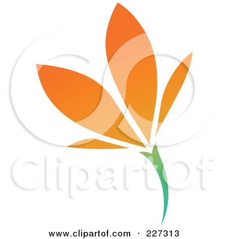 Royalty-Free (RF) Clipart Illustration of an Orange Flower Logo Icon - 6 by elena
