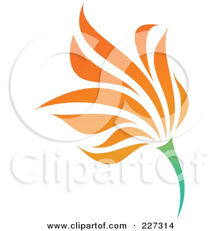Royalty-Free (RF) Clipart Illustration of an Orange Flower Logo Icon - 15 by elena