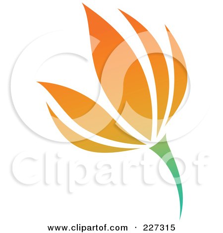 Royalty-Free (RF) Clipart Illustration of an Orange Flower Logo Icon - 7 by elena