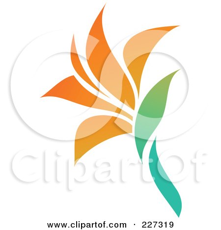 Royalty-Free (RF) Clipart Illustration of an Orange Flower Logo Icon - 9 by elena