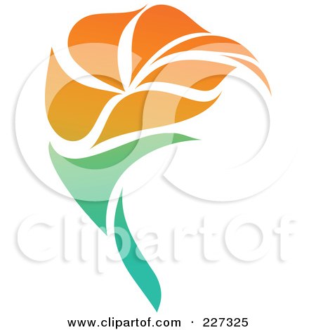 Royalty-Free (RF) Clipart Illustration of an Orange Flower Logo Icon - 10 by elena