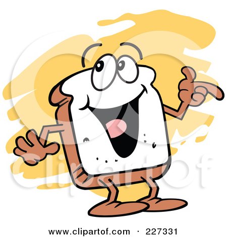 Royalty-Free (RF) Clipart Illustration of a Sliced Bread Character Gesturing by Johnny Sajem