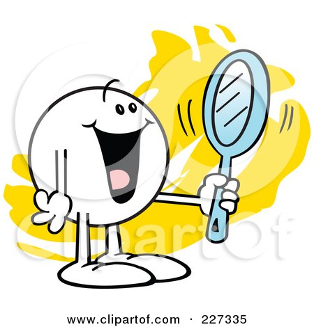 Royalty-Free (RF) Clipart Illustration of a Happy Moodie Character Looking At His Reflection In A Mirror by Johnny Sajem
