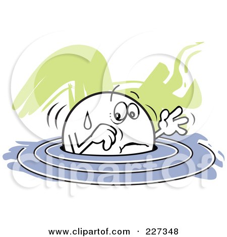 Royalty-Free (RF) Clipart Illustration of a Moodie Character Up To His Elbows In Water by Johnny Sajem
