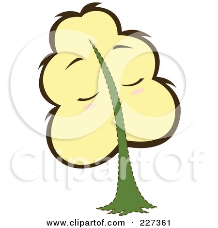 Royalty-Free (RF) Clipart Illustration of a Cute Tree With A Face - 2 by Cherie Reve