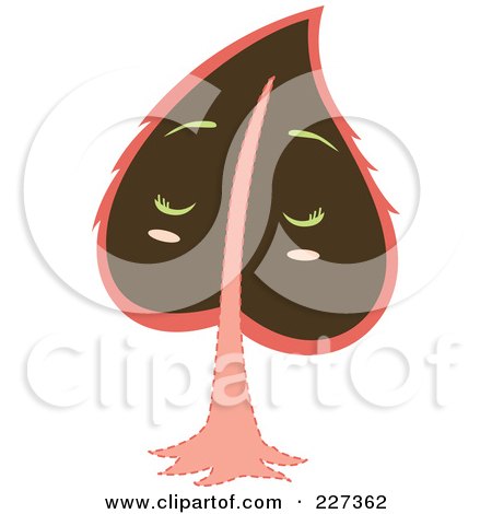 Royalty-Free (RF) Clipart Illustration of a Cute Tree With A Face - 3 by Cherie Reve