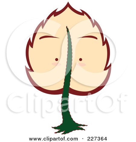 Royalty-Free (RF) Clipart Illustration of a Cute Tree With A Face - 4 by Cherie Reve