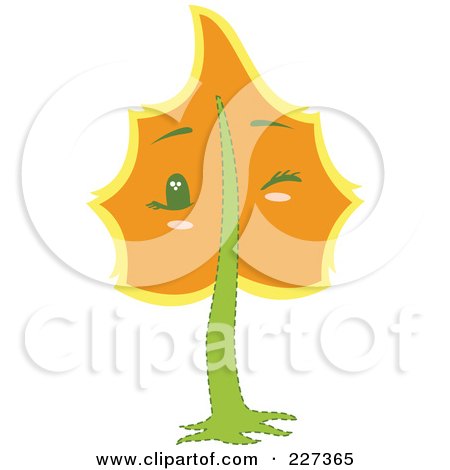 Royalty-Free (RF) Clipart Illustration of a Cute Tree With A Face - 7 by Cherie Reve