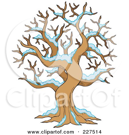 Royalty-Free (RF) Clipart Illustration of Snow On A Bare Tree by visekart