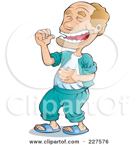 Royalty-Free (RF) Clipart Illustration of a Balding Man Laughing by YUHAIZAN YUNUS