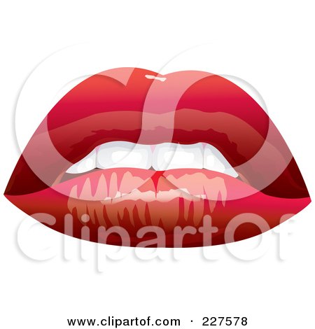 Royalty-Free (RF) Clipart Illustration of a Pair Of Red Lips - 1 by YUHAIZAN YUNUS
