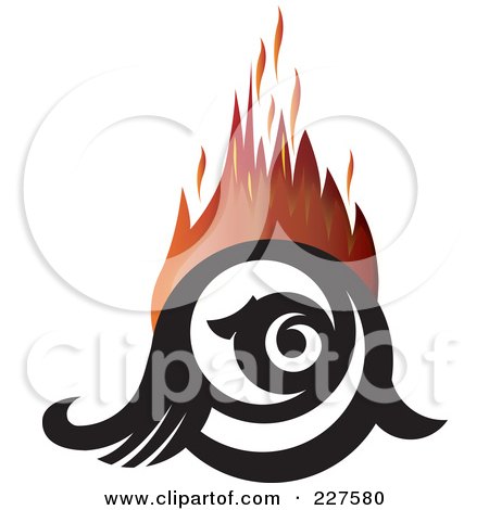 Royalty-Free (RF) Clipart Illustration of a Flaming Eye Logo Design - 2 by YUHAIZAN YUNUS