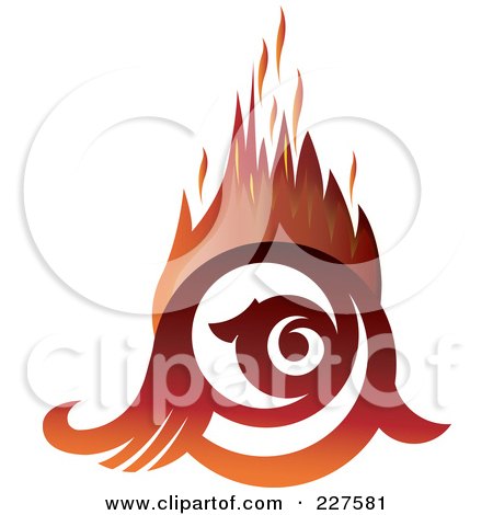 Royalty-Free (RF) Clipart Illustration of a Flaming Eye Logo Design - 1 by YUHAIZAN YUNUS