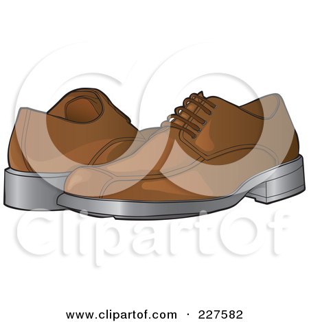 Royalty-Free (RF) Clipart Illustration of a Pair Of Brown Mens Shoes by YUHAIZAN YUNUS