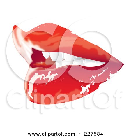 Royalty-Free (RF) Clipart Illustration of a Pair Of Red Lips - 2 by YUHAIZAN YUNUS