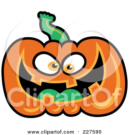 Royalty-Free (RF) Clipart Illustration of a Smiling Jackolantern by Zooco