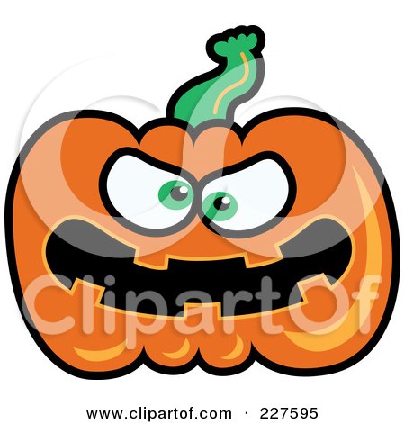 Royalty-Free (RF) Clipart Illustration of a Mad Jackolantern by Zooco