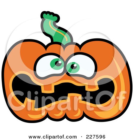 Royalty-Free (RF) Clipart Illustration of a Scared Jackolantern by Zooco