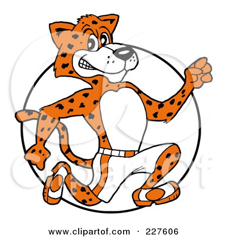 Royalty-Free (RF) Clipart Illustration of an Athletic Cheetah Running In A Circle by LaffToon