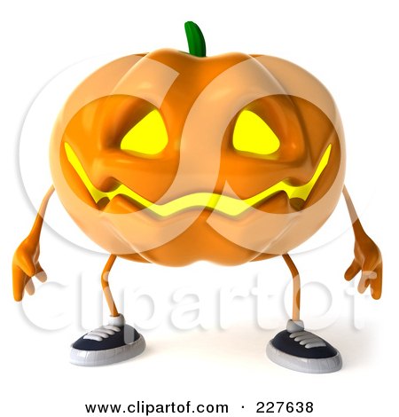 3d Jackolantern Standing And Facing Front Posters, Art Prints
