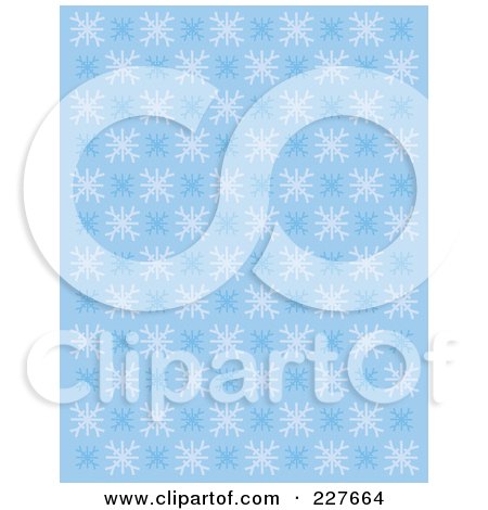 Royalty-Free (RF) Clipart Illustration of a Blue Winter Pattern Of Snowflakes by Andy Nortnik