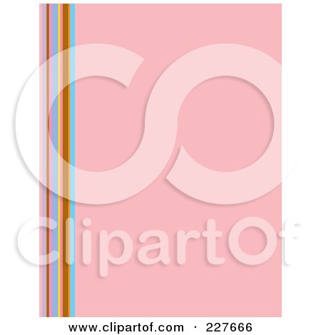 Royalty-Free (RF) Clipart Illustration of a Pink Background With Vertical Colorful Lines On The Left Edge by Andy Nortnik