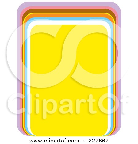 Royalty-Free (RF) Clipart Illustration of a Yellow Urban Frame With Colorful Trim by Andy Nortnik