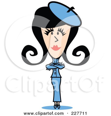 Royalty-Free (RF) Clipart Illustration of a Retro Woman Standing With Her Arms Crossed by Andy Nortnik