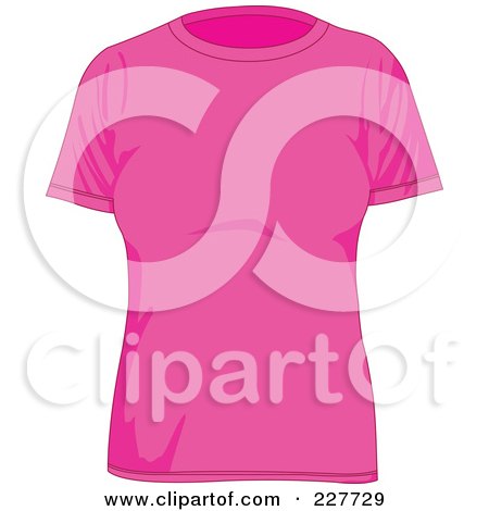 Royalty-Free (RF) Clipart Illustration of a Plain Pink Women's T Shirt by yayayoyo