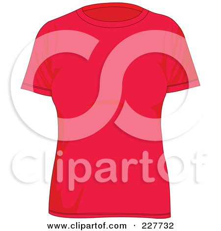 Royalty-Free (RF) Clipart Illustration of a Plain Red Women's T Shirt by yayayoyo