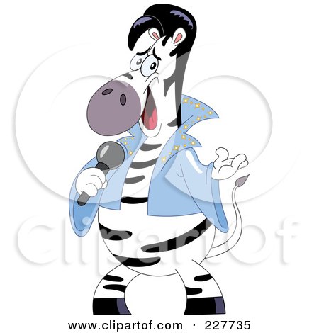 Royalty-Free (RF) Clipart Illustration of an Elvis Zebra Singing by yayayoyo