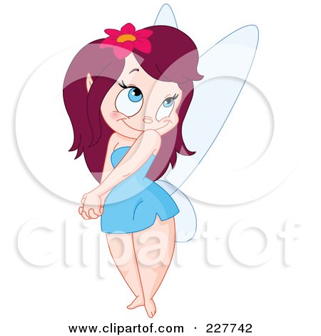 Royalty-Free (RF) Clipart Illustration of a Flirty Brunette Pixie Looking Over Her Shoulder by yayayoyo