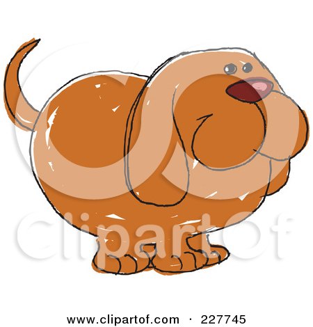 Royalty-Free (RF) Clipart Illustration of a Cute Doodled Hound Dog by yayayoyo
