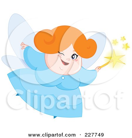 Royalty-Free (RF) Clipart Illustration of a Chubby Fairy Winking And Flying by yayayoyo