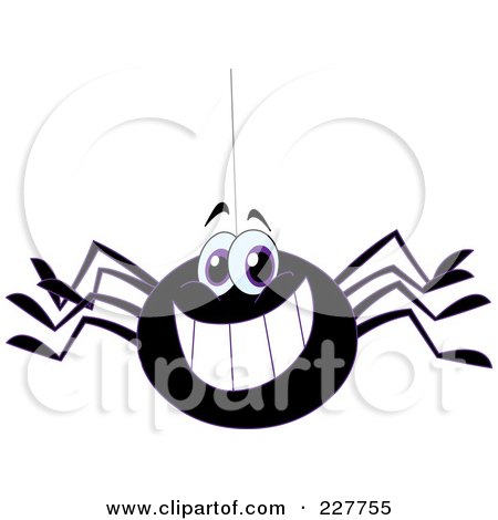 Royalty-Free (RF) Clipart Illustration of a Happy Black Spider Grinning by yayayoyo