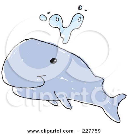 Royalty-Free (RF) Clipart Illustration of a Cute Doodled Whale by yayayoyo