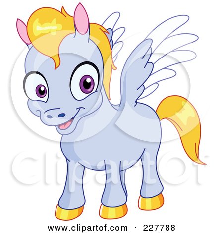 Royalty-Free (RF) Clipart Illustration of a Cute Baby Pegasus by yayayoyo