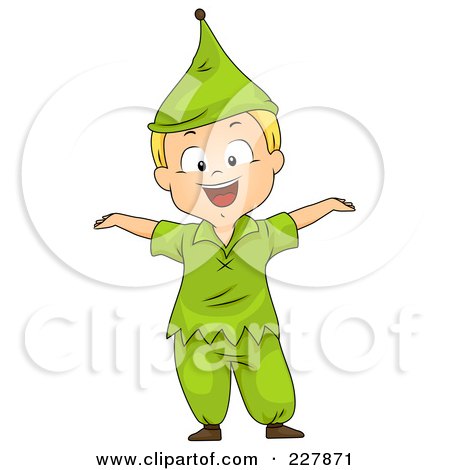 Royalty-Free (RF) Clipart Illustration of a Halloween Boy In A Dwarf Costume by BNP Design Studio