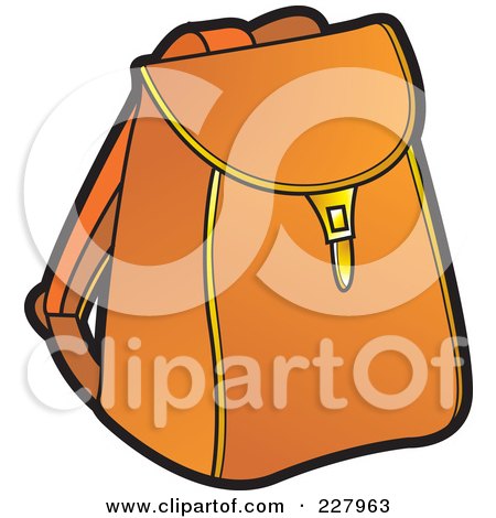 Royalty-Free (RF) Clipart Illustration of a Brown School Bag by Lal Perera