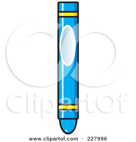 Royalty-Free (RF) Clipart Illustration of a Blue Crayon by Lal Perera