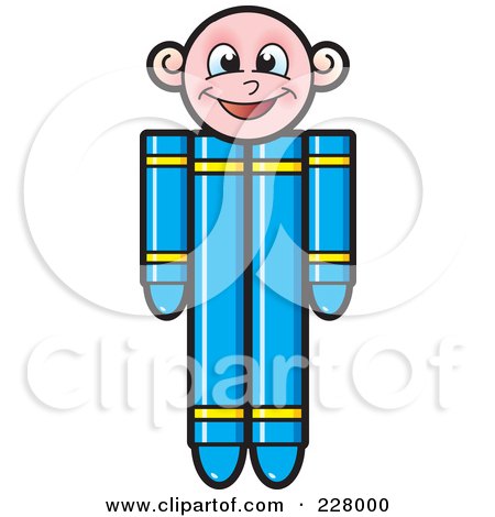 Royalty-Free (RF) Clipart Illustration of a Crayon Boy by Lal Perera