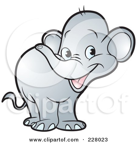 Royalty-Free (RF) Clipart Illustration of a Cute Little Elephant by Lal Perera