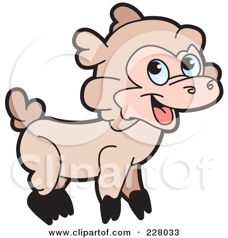 Royalty-Free (RF) Clipart Illustration of a Happy Lamb by Lal Perera