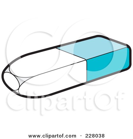 Royalty-Free (RF) Clipart Illustration of a Blue And White Eraser by Lal Perera