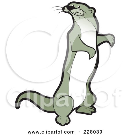 Royalty-Free (RF) Clipart Illustration of a Standing Mongoose by Lal Perera