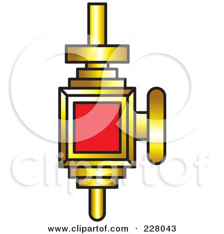 Royalty-Free (RF) Clipart Illustration of a Red And Gold Lamp by Lal Perera