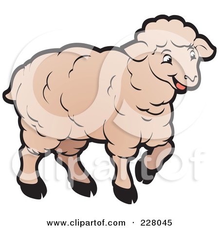 Royalty-Free (RF) Clipart Illustration of a Happy Sheep by Lal Perera