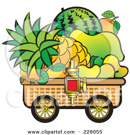 Royalty-Free (RF) Clipart Illustration of a Fruit Cart by Lal Perera