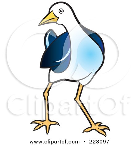 Royalty-Free (RF) Clipart Illustration of a Blue Water Hen - 5 by Lal Perera